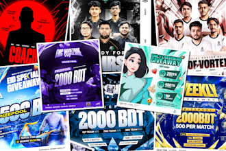 design professional esports matchday poster for mlbb, valorant, free fire