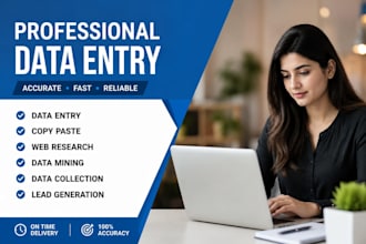 do fast data entry, excel work, and web research expert