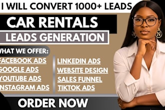 do car rentals rental car leads car hire leads auto rental leads facebook ads