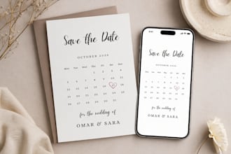 design a modern and elegant save the date in canva