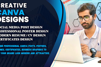 design professional canva poster, certificate, resume
