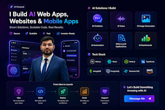 build an ai web app, ai website, ai app and custom ai solutions