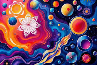 create magical abstract art, psychedelic, surrealism, cubism