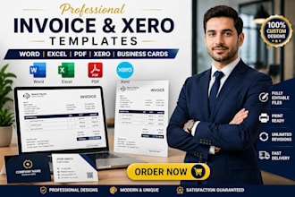 create invoice template word excel PDF, business card, xero invoice templates
