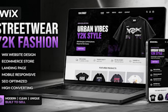 build wix streetwear y2k tshirt fashion boutique ecommerce website landing page