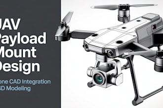 design uav payload mount, drone component integration, and cad assembly