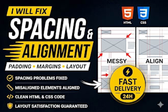 fix website spacing, alignment and layout issues
