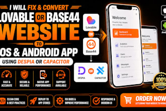 fix convert lovable or base44 website to ios android app using despia capacitor