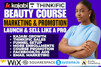 do beauty online course promotion kajabi expert thinkific marketing sales funnel