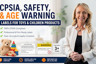 create cpsia, safety, and age warning labels for toys and children products