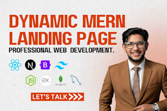build a dynamic responsive landing page using the mern stack