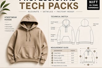 create a factory ready tech pack for clothing brand