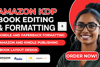book formatting, kindle formatting, paperback formatting, amazon kdp book design