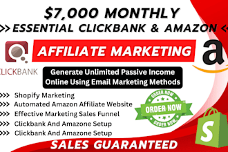 create shopify marketing and affiliate sales funnels for clickbank and amazon