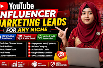 targeted youtube influencer email list for outreach