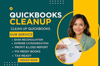 clean up quickbooks bookkeeping and prepare tax ready reports