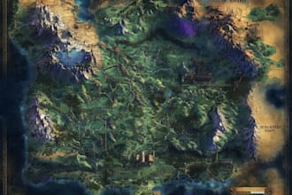 draw hand illustrated vintage and artistic maps