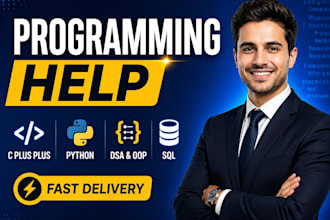 do coding assignments, debugging, cpp, python, dsa, oop, sql