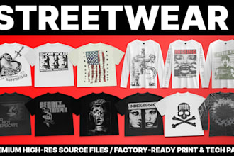 design streetwear clothing graphics in grunge aesthetic