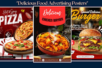 design professional food posters for any type of restaurant