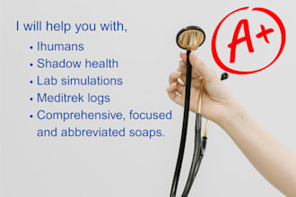 do shadow health, ihuman, lab simulations, focused, abbreviate soap