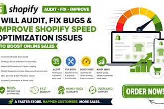 audit fix bugs improve shopify speed optimization  issues to boost online sales