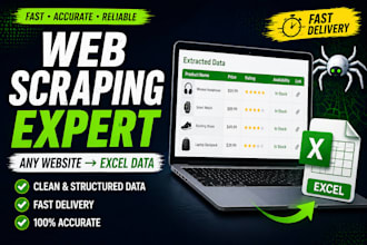 scrape website data and build excel dataset and dashboard in python