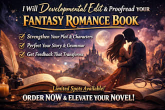 developmentally edit and proofread your fantasy romance