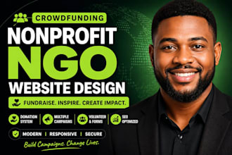 design crowdfunding website,  b12 nonprofit ngo website with donation system