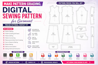 make clothing sewing pattern, apparel pattern,  for garment