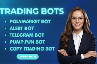 be blockchain developer for polymarket bot, pump fun bot, volume bot, solana bot
