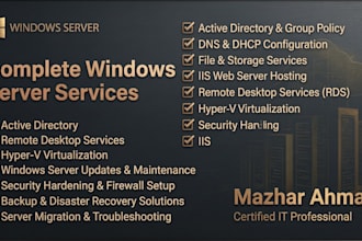 provide remote IT support, fix windows server and desktop issue