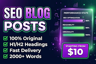 write SEO optimized blog posts and articles for your website
