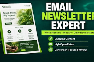 write monthly email newsletter, weekly newsletter, daily email newsletter