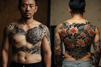 make a tattoo design in japanese style