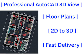 create a 3d view of your floor plan in autocad