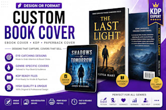design, redesign ebook cover, book cover for amazon KDP paperback cover