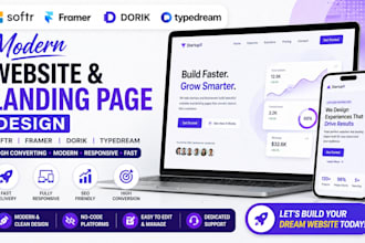 design modern softr framer dorik typedream website high converting landing page