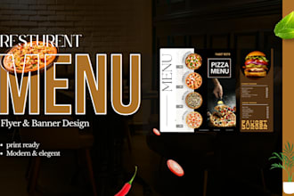 design minimal restaurant menu for cafes and food brands