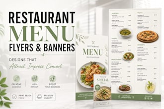 design modern restaurant menu, food flyer and banner