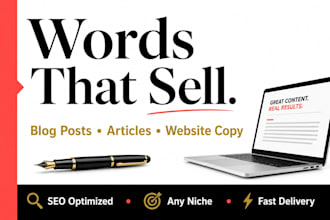 write engaging blog posts, articles and website content for your brand