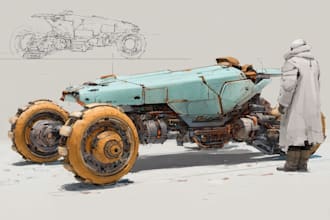 sketch and design concept car for your project