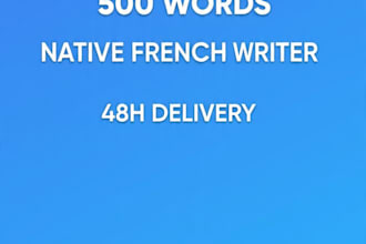 write SEO article in perfect french by native writer