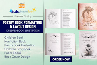 edit design poetry book formatting poem book cover children book illustration
