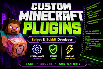 develop custom minecraft plugins for spigot or bukkit servers