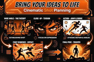 create cinematic storyboards for films, comics, animation, commercials and games