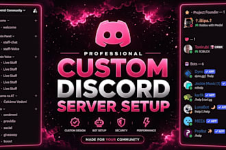 create a professional custom discord server for your community or redo