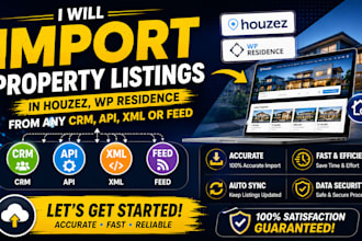import property listings in houzez, wp residence from any CRM, API, xml or feed