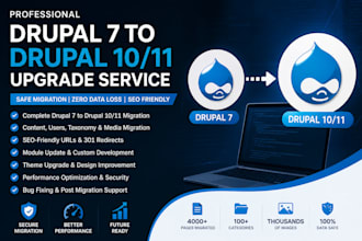 upgrade drupal 7 to 10 website to drupal 11 SEO safe and data protection