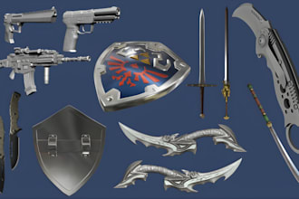 do printable 3d cosplay sword 3d weapon 3d armor knife gun props for 3d printing